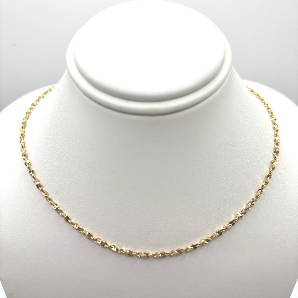 Park Lane Gold Tone Twisted Serpentine Chain Necklace 17.5 Inch Minimalist